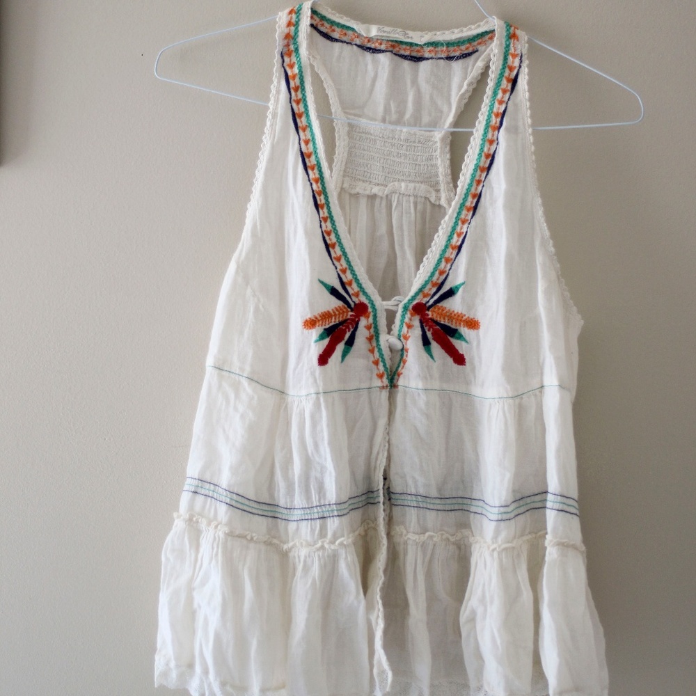 Flowy Embroidered Tank Top